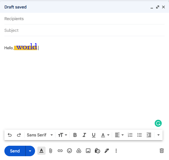 changed font in gmail