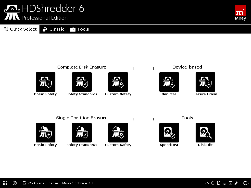 HDShredder Data Wipe Software Screen